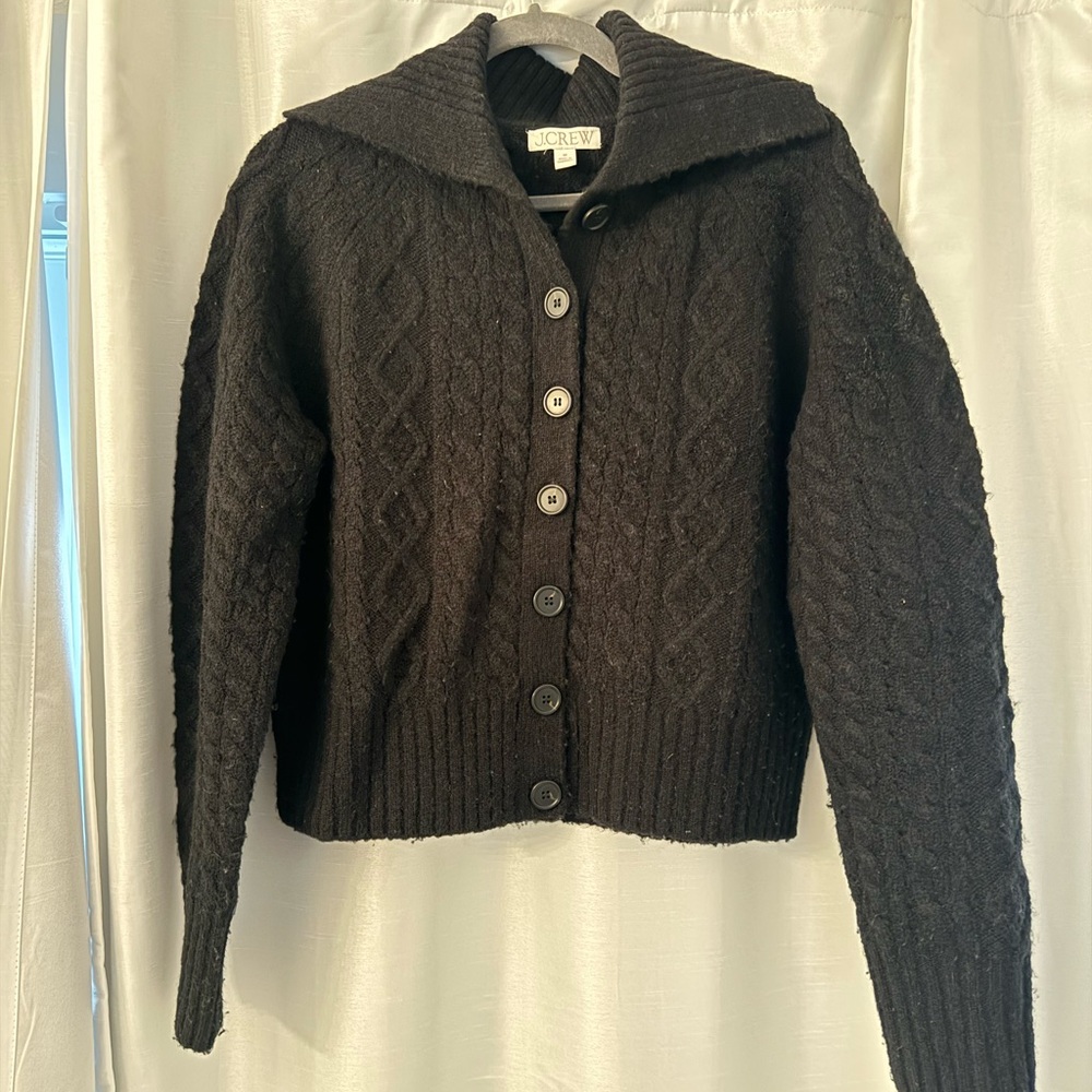 J. Crew Collared Cable-Knit Cardigan - image 2